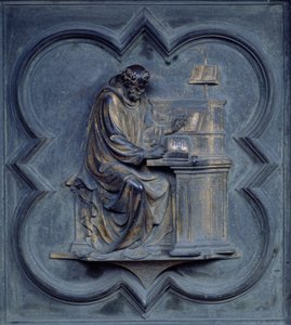 São Jerônimo, painel F das Portas do Norte do Batistério de San Giovanni, 1403-24 (bronze)